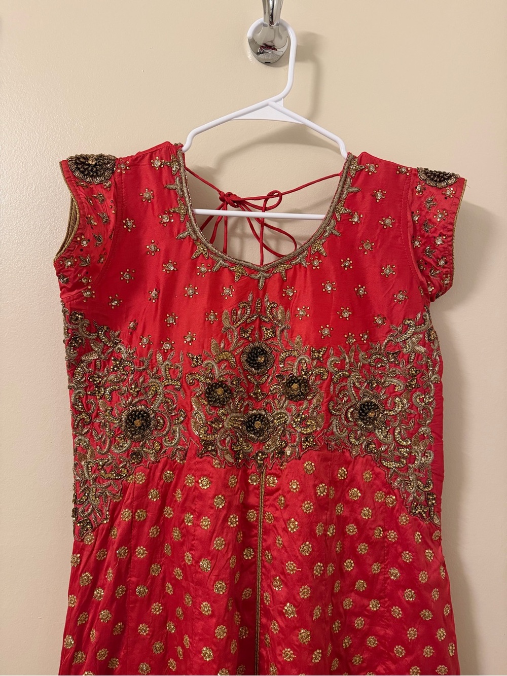 Indian Red Embellished Party Dress
